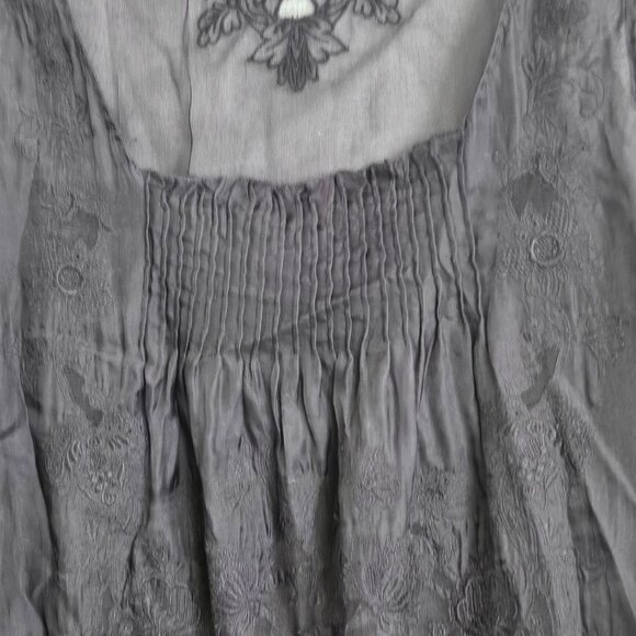 Elie Tahari Embroidered Black Dress (Size M) - Picture 2 of 10